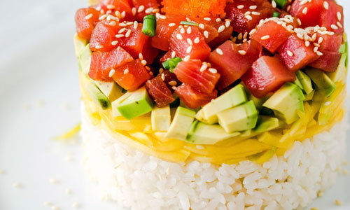 Avocado Sushi Tower